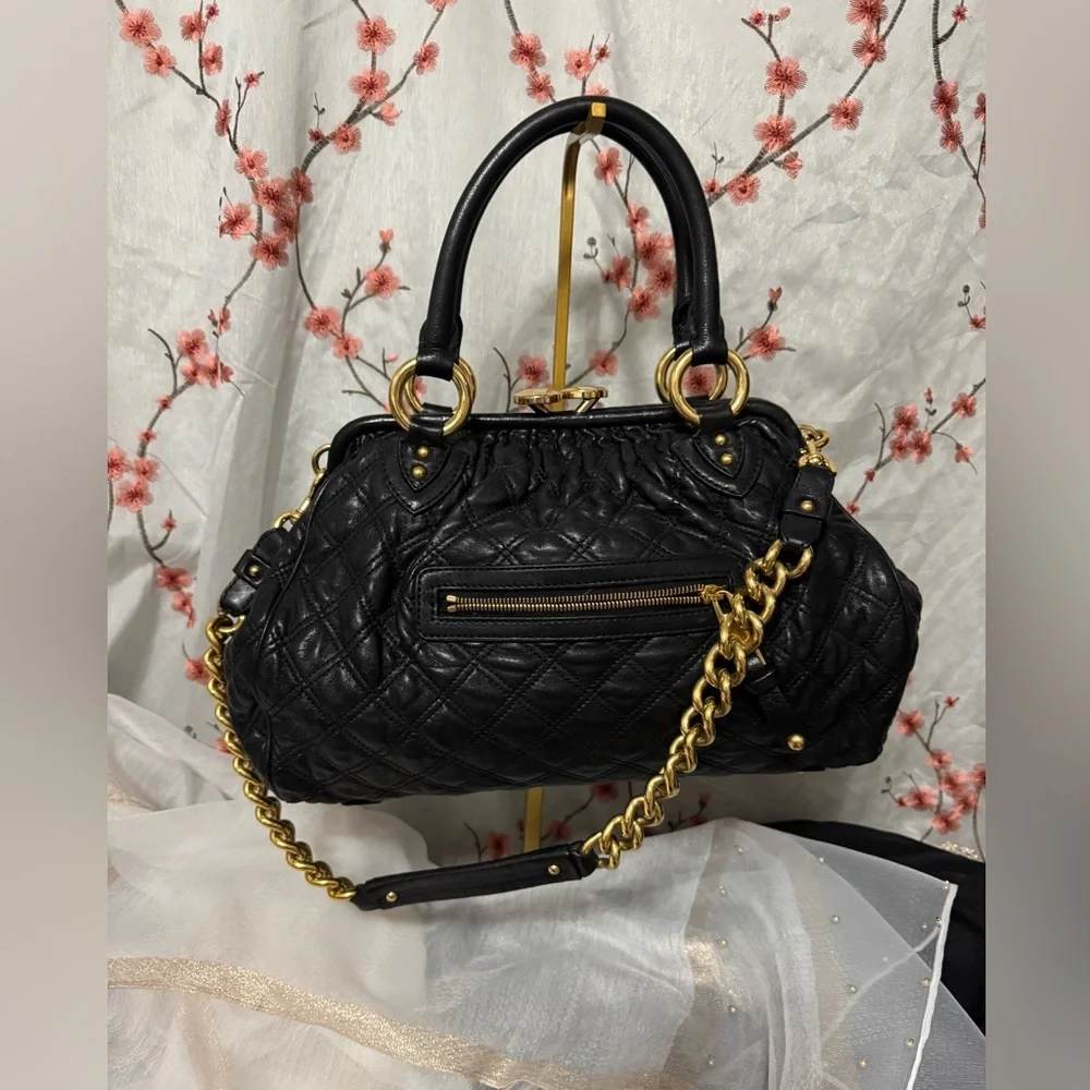 Mark Jacob’ Black Quilted Handbag with Gold hardware and Accents - Picture 9 of 10